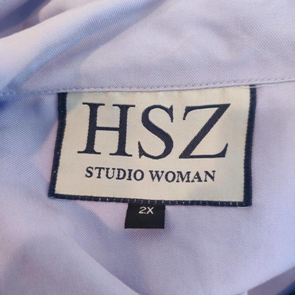 HSZ Studio Shirt 2X Button Up Floral Embroidered Top - Picture 7 of 7